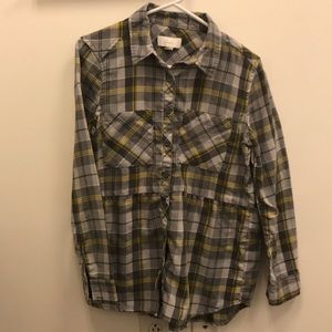 Anthropologie Braeve gray plaid tunic top. Sz SM.